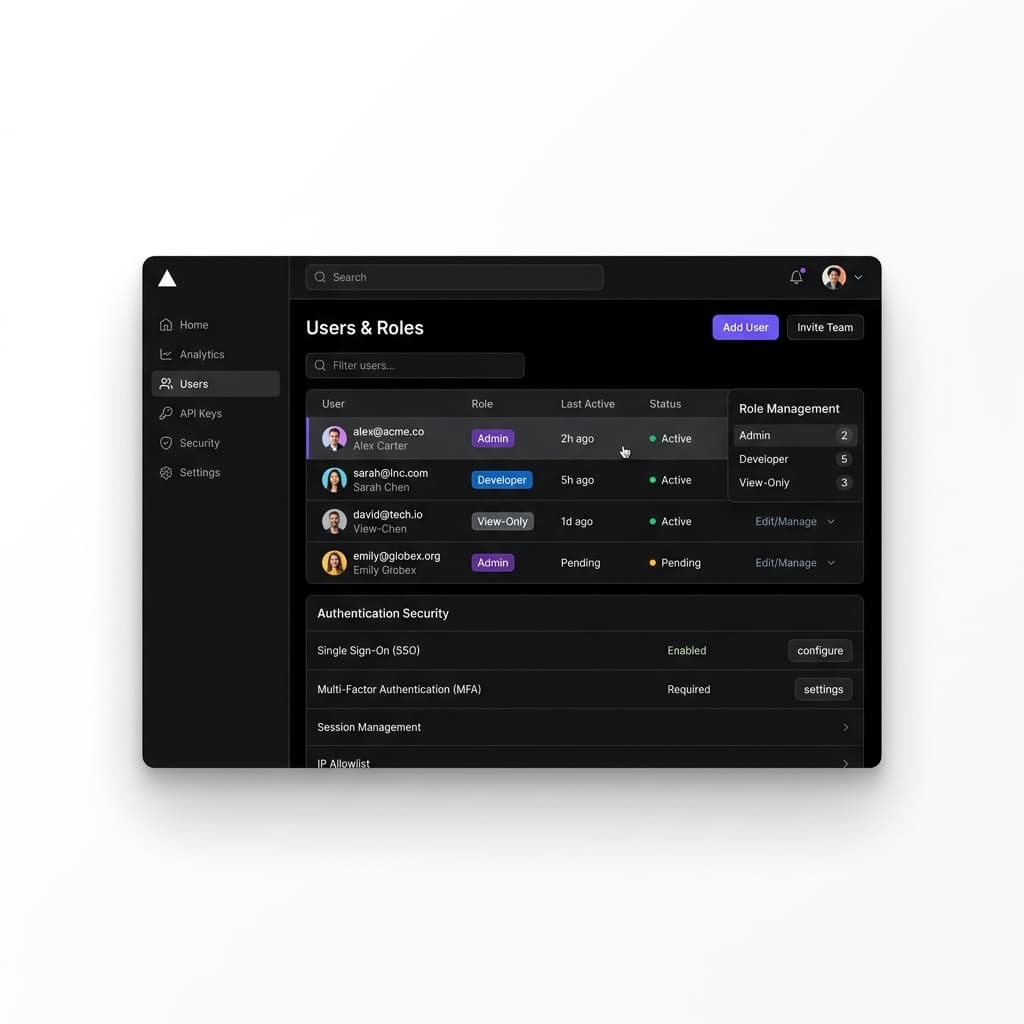 B2B Identity & Auth System UI Preview